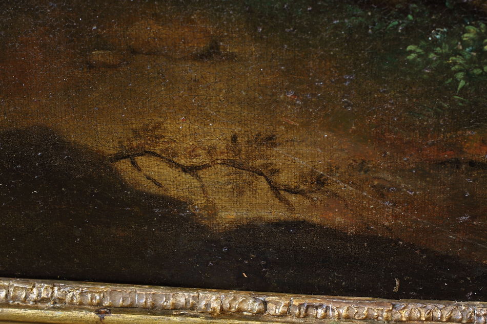 Continental landscape with animals / Oil Painting