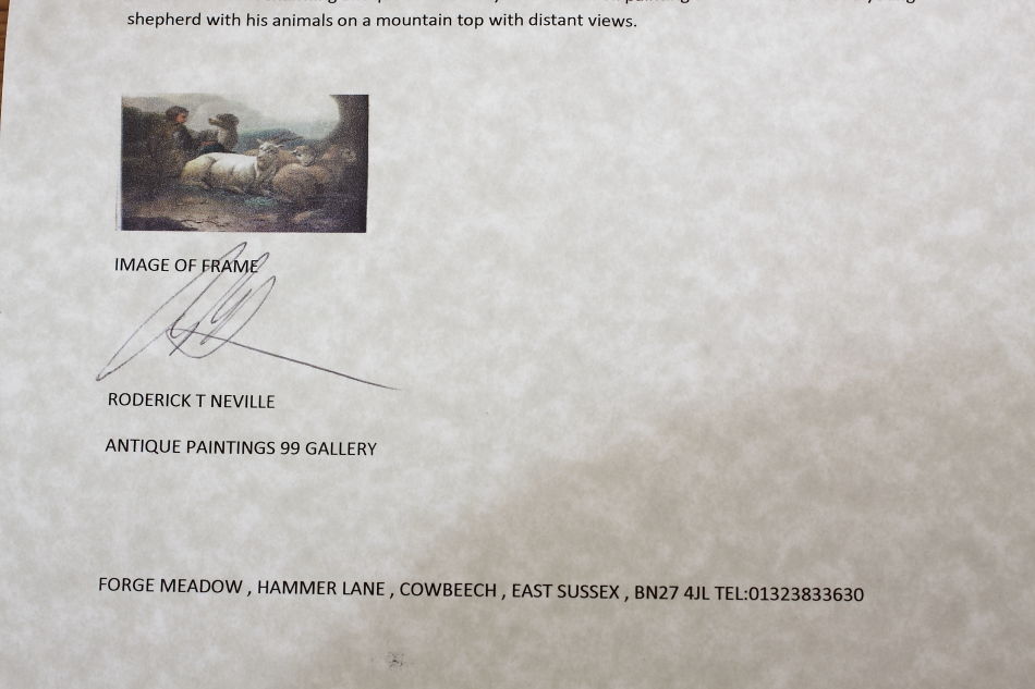 Continental landscape with animals / Oil Painting