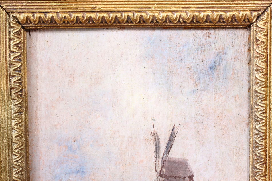 Figures before Windmill / Oil Painting