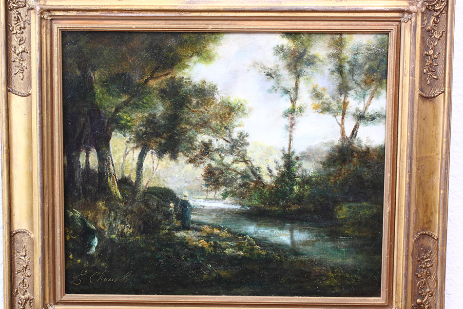 Woodland with a mother and child / Oil Painting