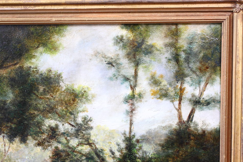 Woodland with a mother and child / Oil Painting