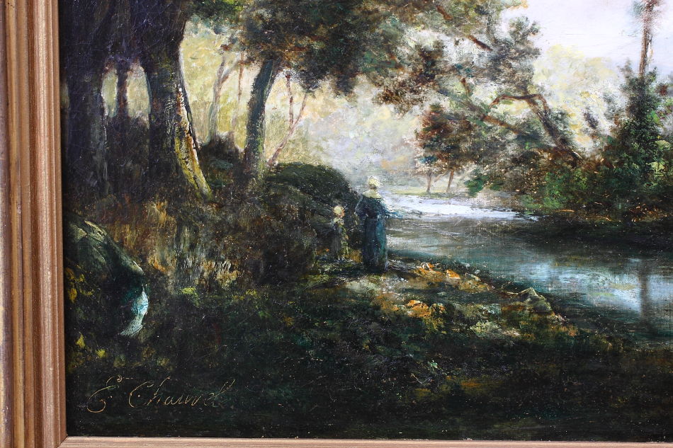 Woodland with a mother and child / Oil Painting