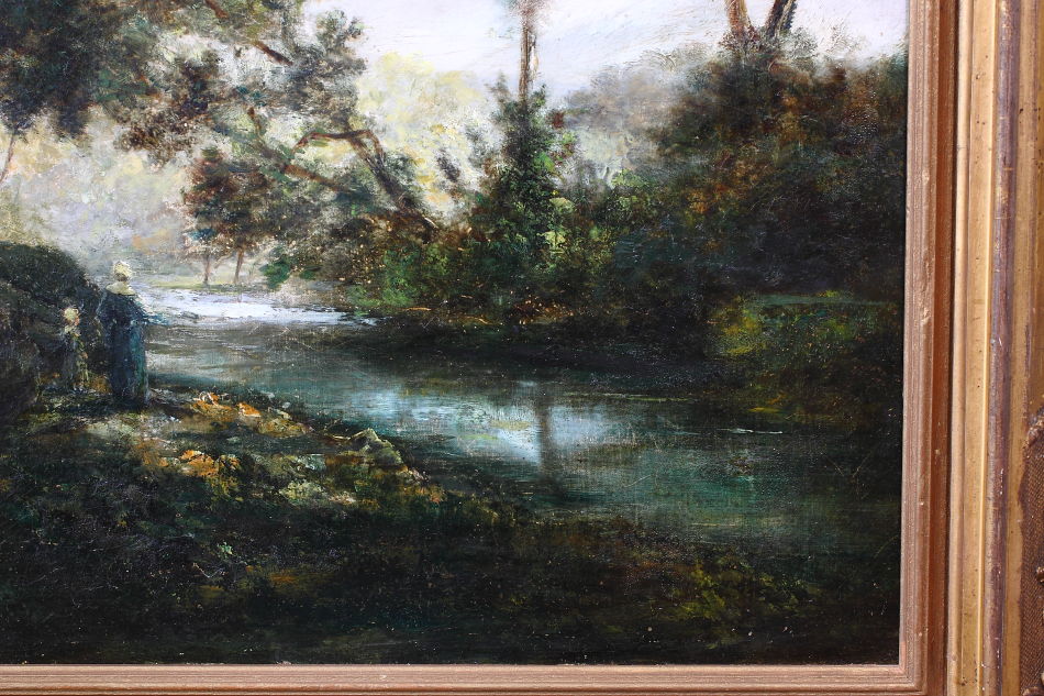 Woodland with a mother and child / Oil Painting