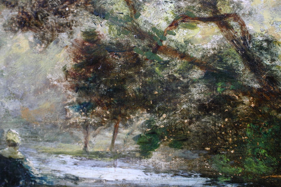 Woodland with a mother and child / Oil Painting