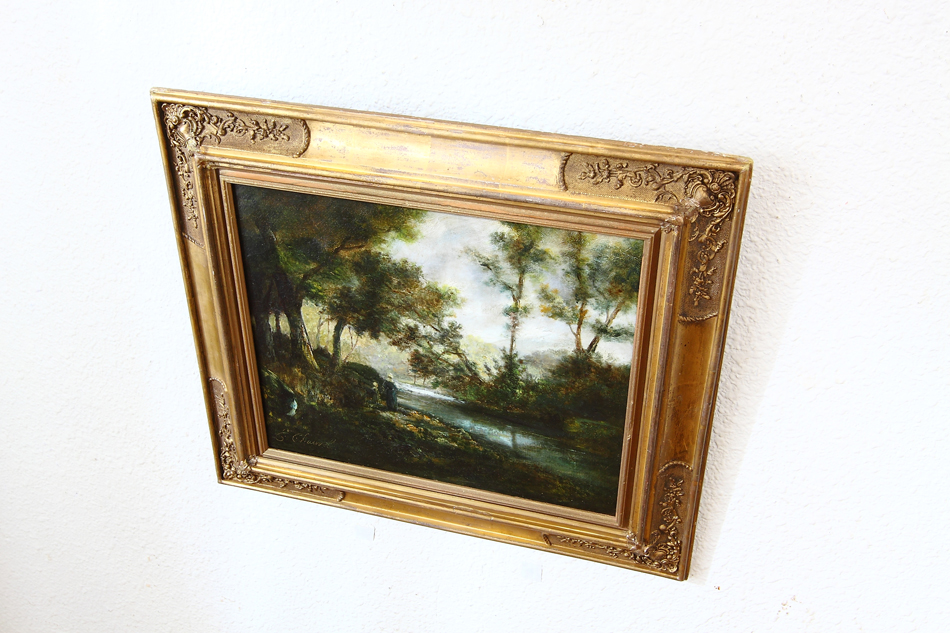 Woodland with a mother and child / Oil Painting