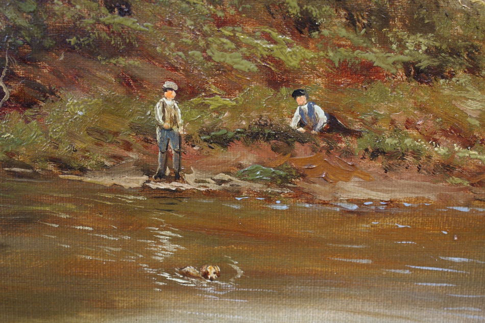 Fetch the Stick! / Oil Painting