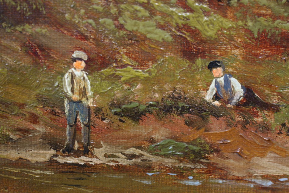 Fetch the Stick! / Oil Painting