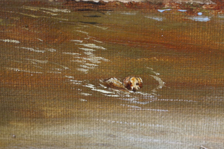 Fetch the Stick! / Oil Painting