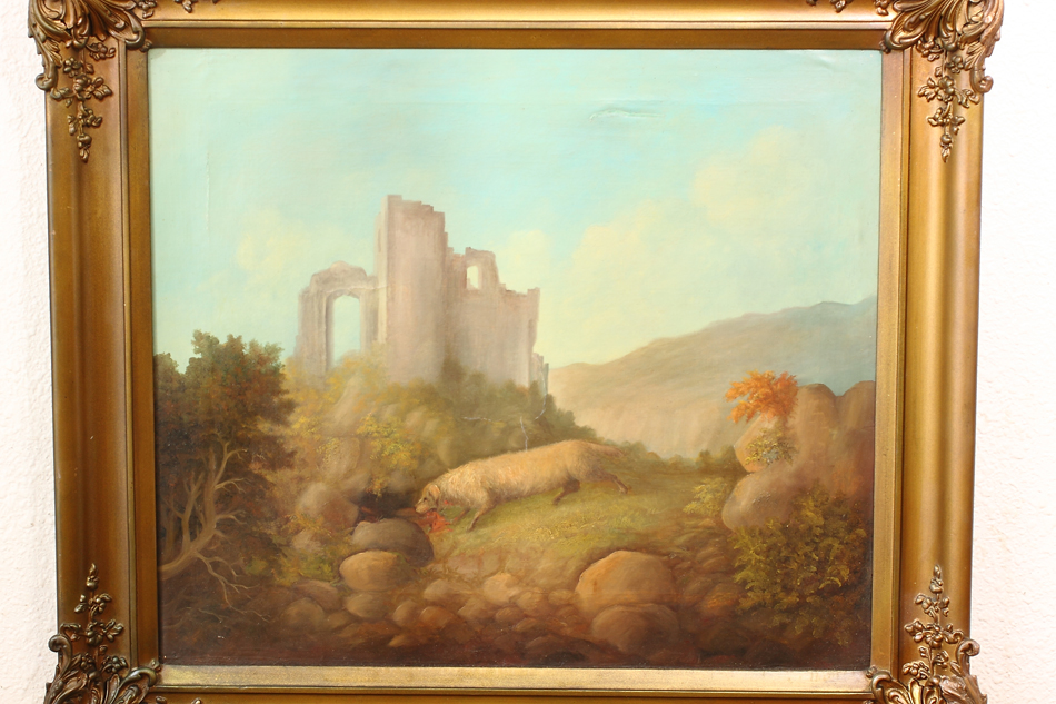 Ruins in the Scottish Highlands / Oil Painting
