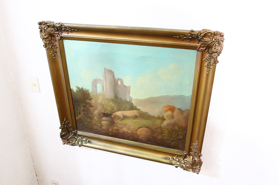 Ruins in the Scottish Highlands / Oil Painting