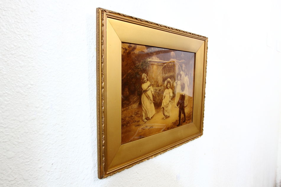 Children Playing In A Garden/Crystolian painting