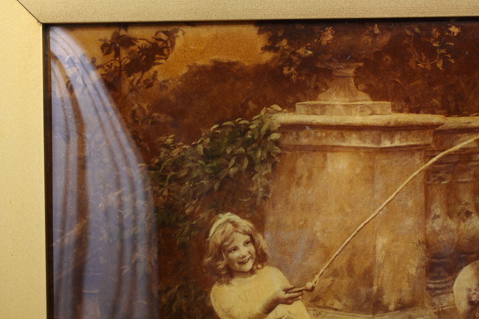 Children Playing In A Garden/Crystolian painting
