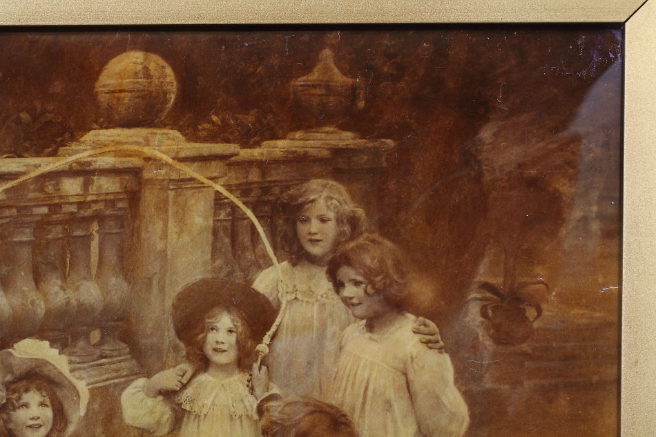 Children Playing In A Garden/Crystolian painting