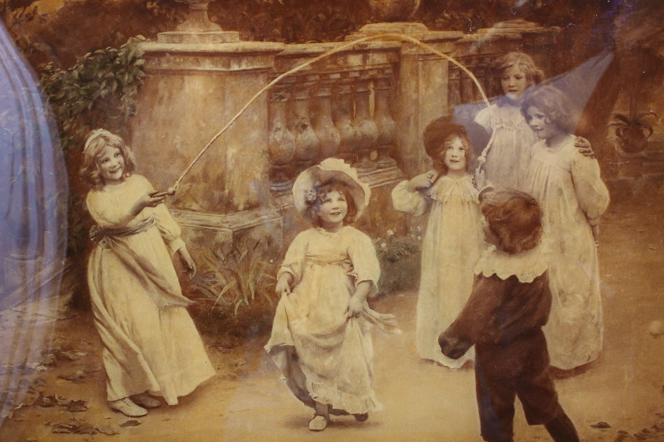 Children Playing In A Garden/Crystolian painting