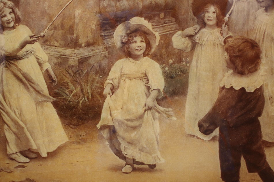 Children Playing In A Garden/Crystolian painting