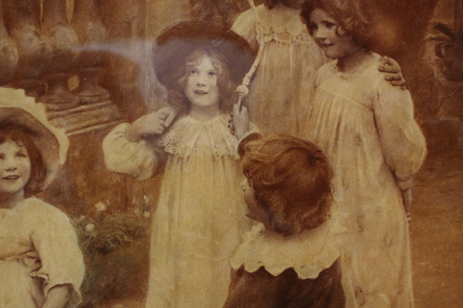 Children Playing In A Garden/Crystolian painting