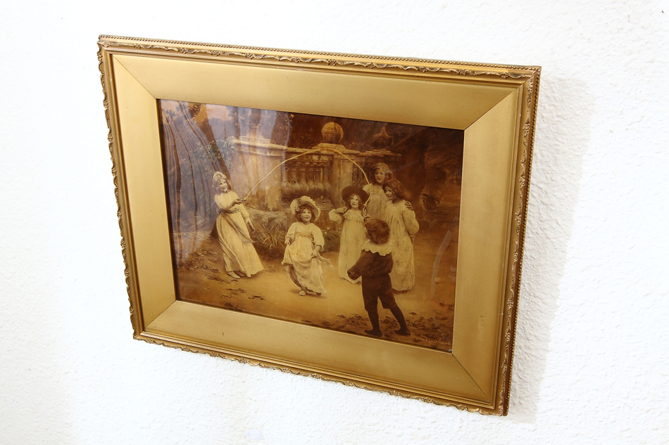 Children Playing In A Garden/Crystolian painting