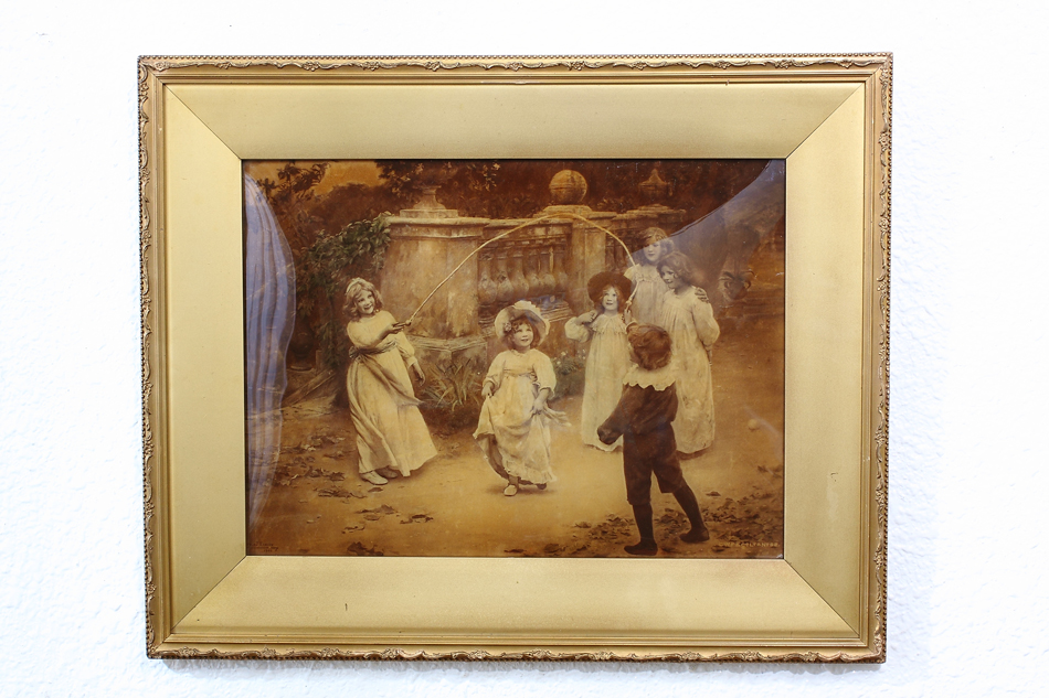 Children Playing In A Garden/Crystolian painting