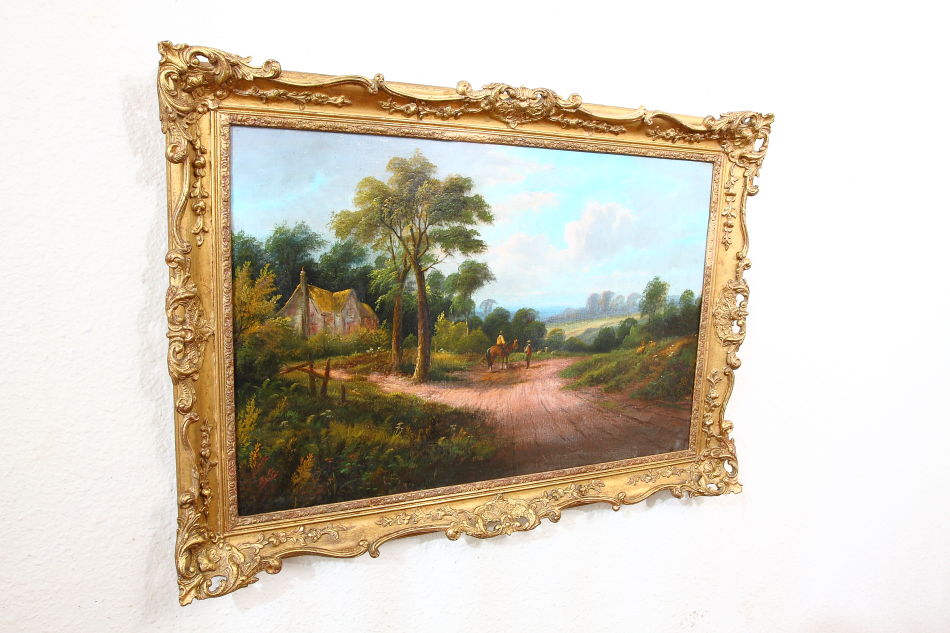 Horseman with Shepard/Oil Painting