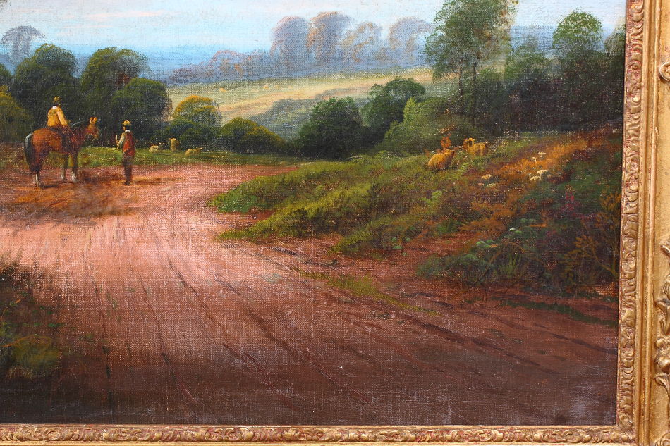 Horseman with Shepard/Oil Painting