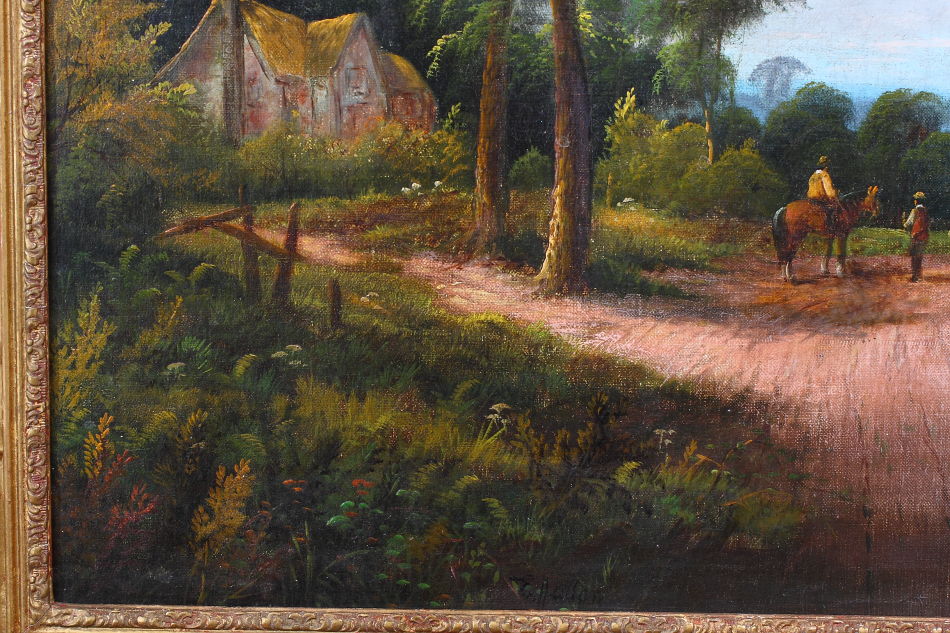 Horseman with Shepard/Oil Painting