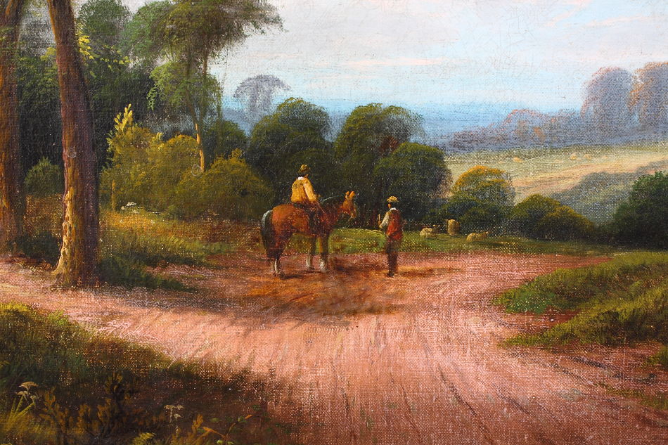 Horseman with Shepard/Oil Painting