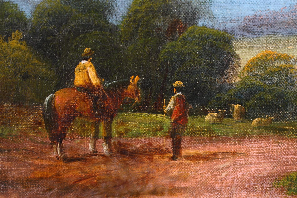 Horseman with Shepard/Oil Painting