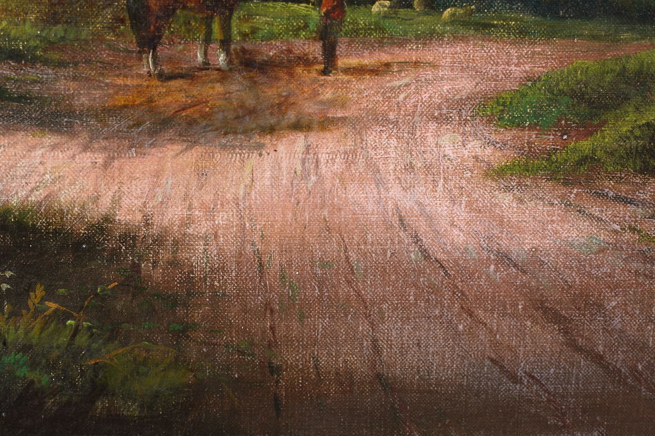 Horseman with Shepard/Oil Painting