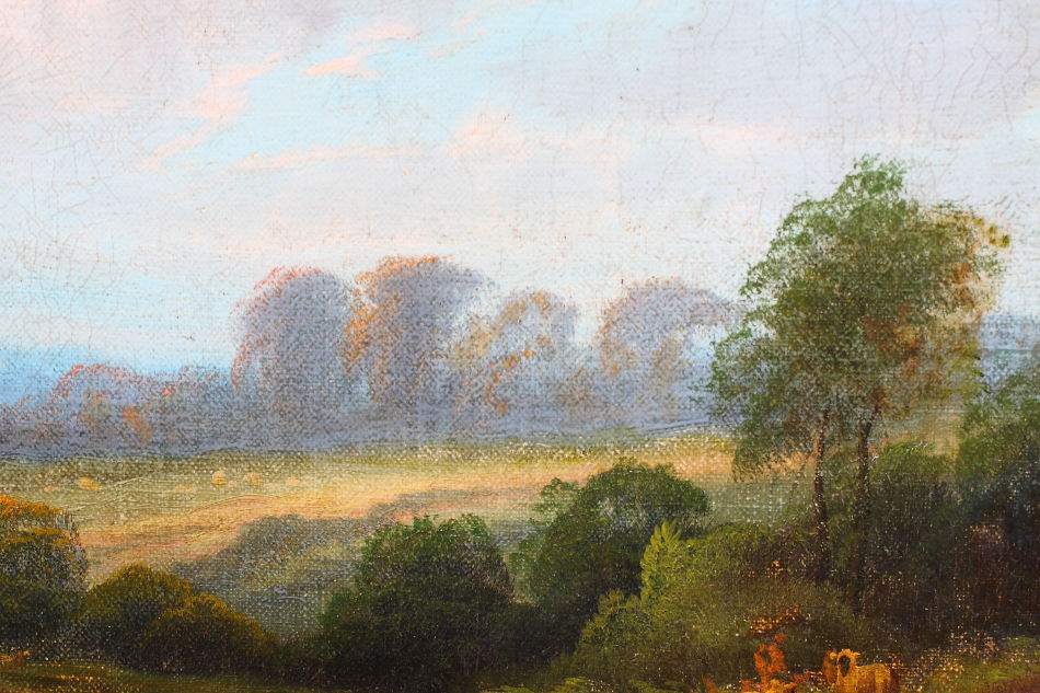 Horseman with Shepard/Oil Painting