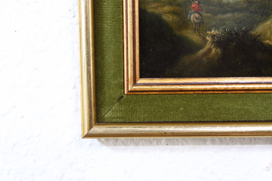 Travellers in Landscape / Oil Painting