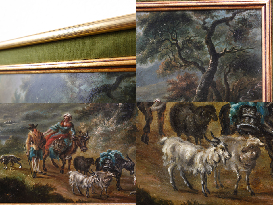 Travellers in Landscape / Oil Painting