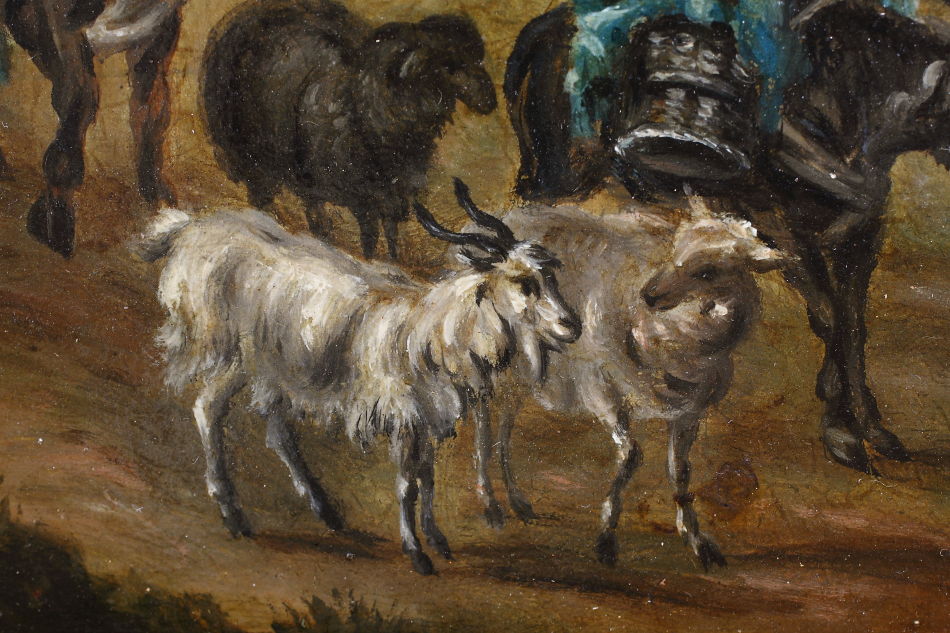 Travellers in Landscape / Oil Painting