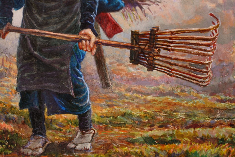 A Far-Eastern Harvest Girl / Water Colour 