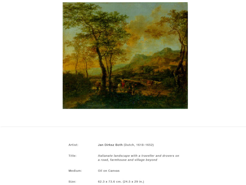 Travellers in Landscape / Oil Painting