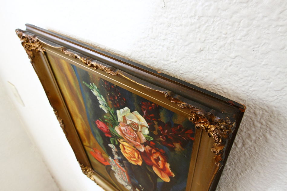Flowers and a Porcelain Figure / Oil Painting