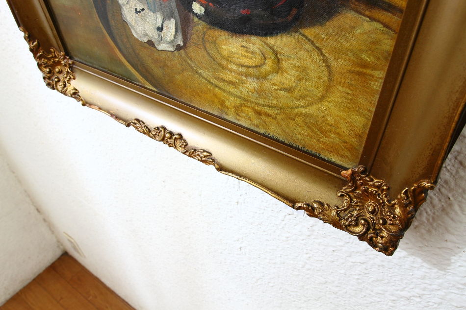 Flowers and a Porcelain Figure / Oil Painting