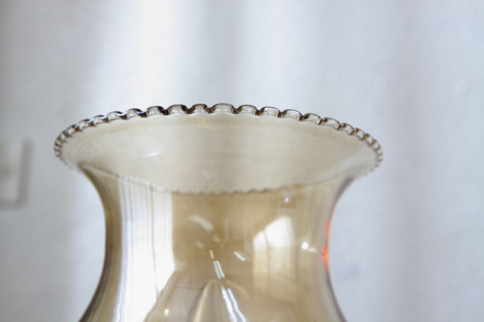 アンバーガラス&ソリッドブラス テーブルランプ