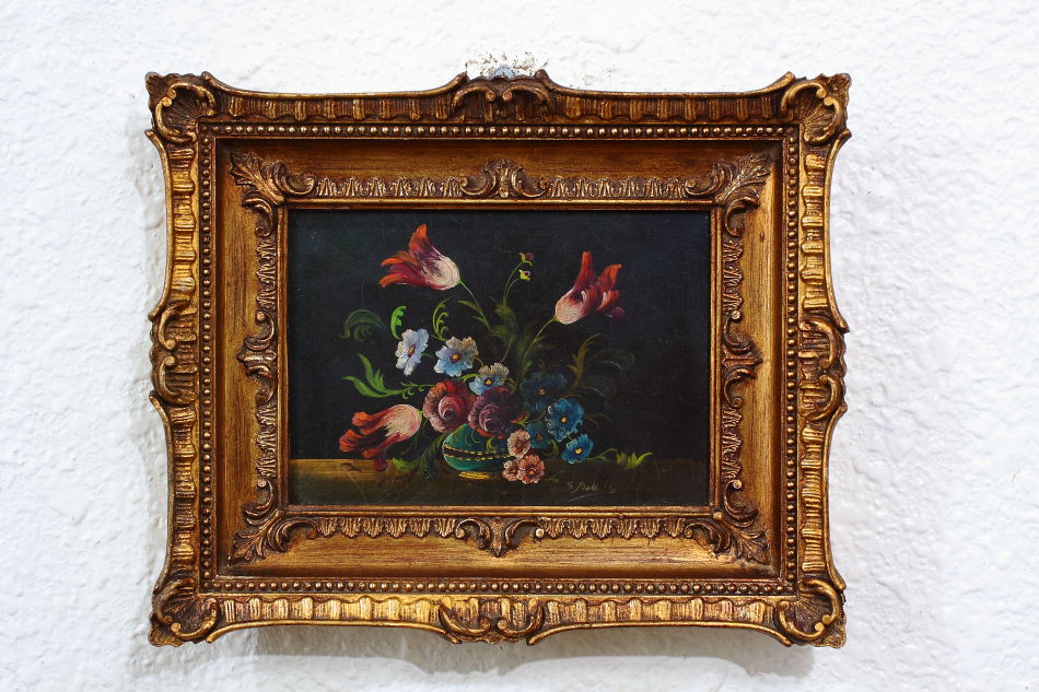 Flowers in a Vase / oil painting