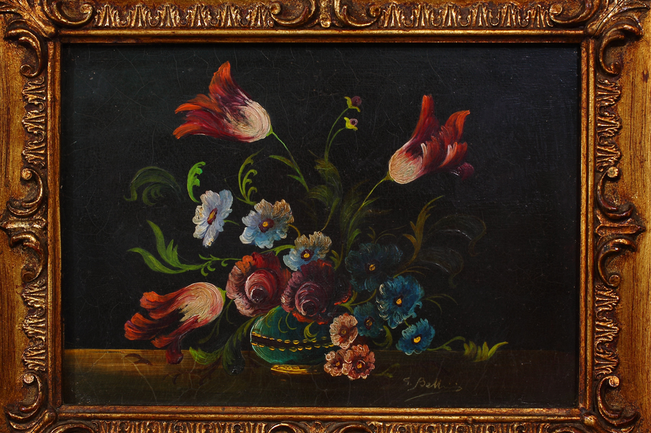 Flowers in a Vase / oil painting