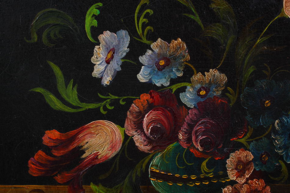 Flowers in a Vase / oil painting