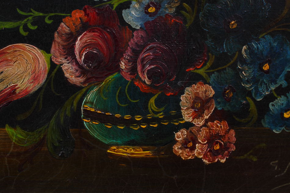 Flowers in a Vase / oil painting