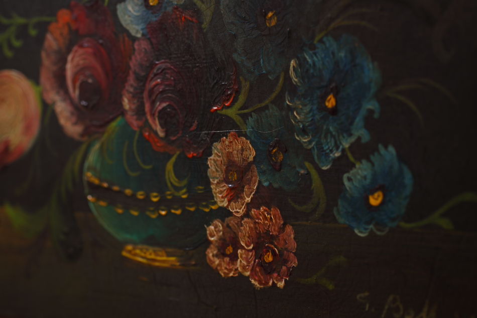 Flowers in a Vase / oil painting