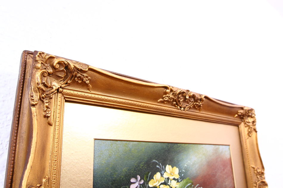 Flowers in a Vase / Oil Painting 