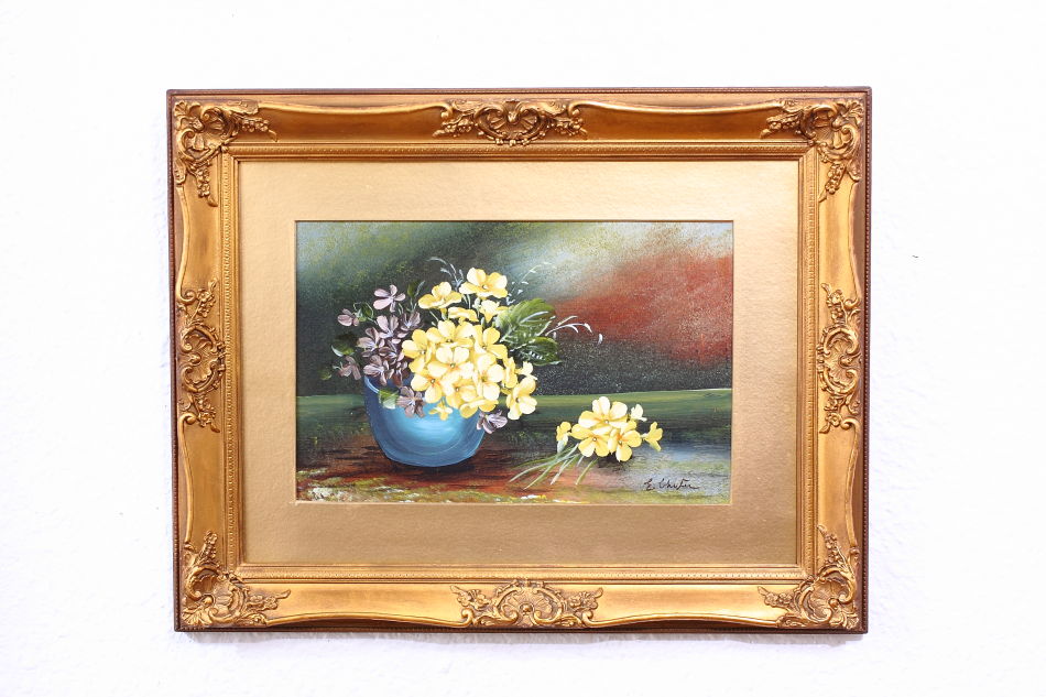 Flowers in a Vase / Oil Painting 