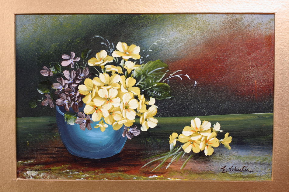Flowers in a Vase / Oil Painting 