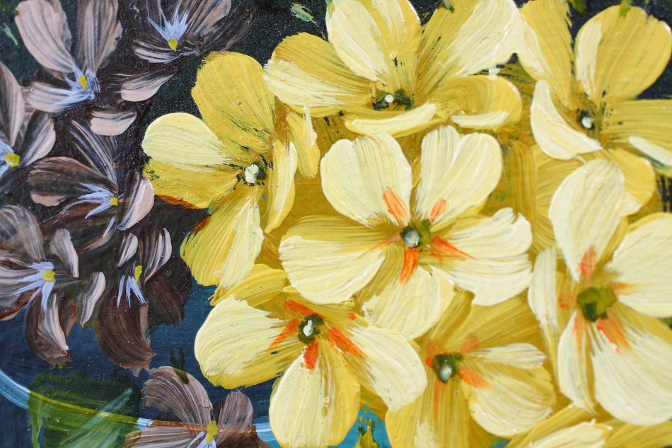 Flowers in a Vase / Oil Painting 