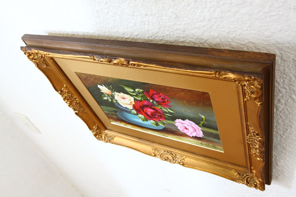 Roses in a Vase / Oil Painting 