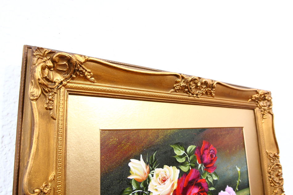 Roses in a Vase / Oil Painting 