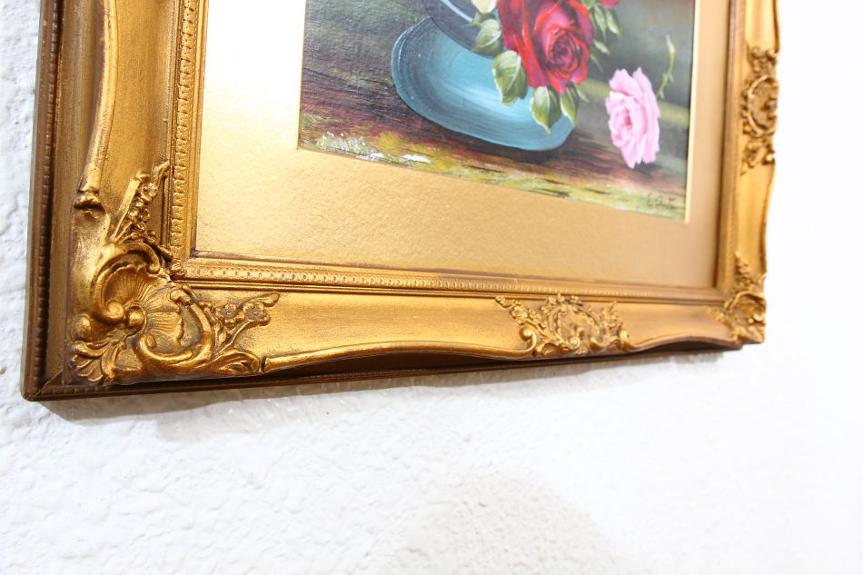 Roses in a Vase / Oil Painting 