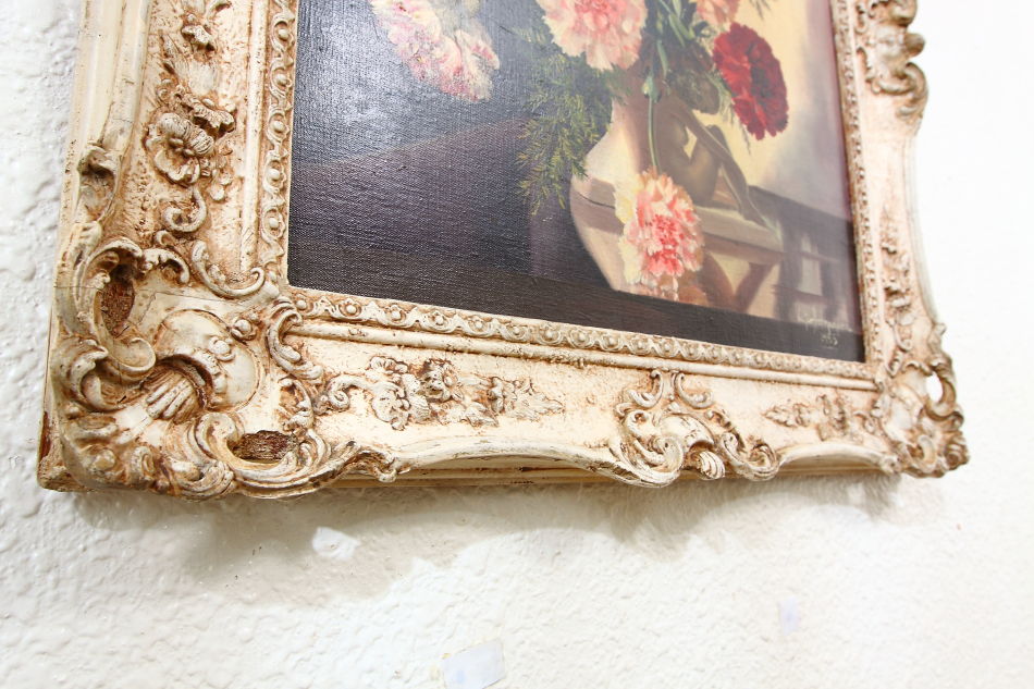Carnations in a Vase / oil painting